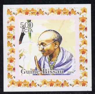 Guinea - Bissau 2006 Mahatma Gandhi #2 individual imperf deluxe sheet unmounted mint. Note this item is privately produced and is offered purely on its thematic appeal, stamps on personalities, stamps on gandhi, stamps on constitutions