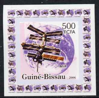 Guinea - Bissau 2006 Satellites #2 - Mir individual imperf deluxe sheet unmounted mint. Note this item is privately produced and is offered purely on its thematic appeal, stamps on space, stamps on satellites