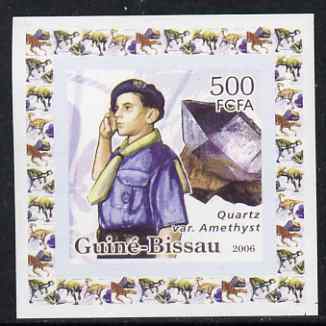 Guinea - Bissau 2006 Scouts & Minerals #1 individual imperf deluxe sheet unmounted mint. Note this item is privately produced and is offered purely on its thematic appeal, stamps on scouts, stamps on minerals