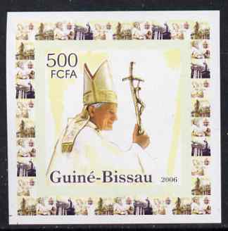 Guinea - Bissau 2006 The Pope #3 individual imperf deluxe sheet unmounted mint. Note this item is privately produced and is offered purely on its thematic appeal, stamps on , stamps on  stamps on personalities, stamps on  stamps on pope, stamps on  stamps on religion, stamps on  stamps on popes