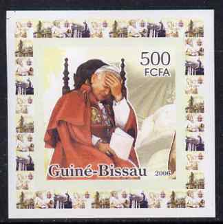 Guinea - Bissau 2006 The Pope #4 individual imperf deluxe sheet unmounted mint. Note this item is privately produced and is offered purely on its thematic appeal, stamps on , stamps on  stamps on personalities, stamps on  stamps on pope, stamps on  stamps on religion, stamps on  stamps on popes