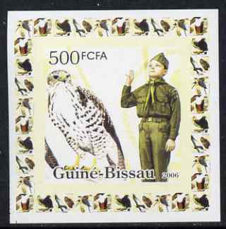 Guinea - Bissau 2006 Scouts & Birds of Prey #2 individual imperf deluxe sheet unmounted mint. Note this item is privately produced and is offered purely on its thematic a..., stamps on scouts, stamps on birds, stamps on birds of prey