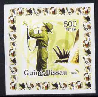 Guinea - Bissau 2006 Scouts & Birds of Prey #4 individual imperf deluxe sheet unmounted mint. Note this item is privately produced and is offered purely on its thematic appeal, stamps on , stamps on  stamps on scouts, stamps on  stamps on birds, stamps on  stamps on birds of prey