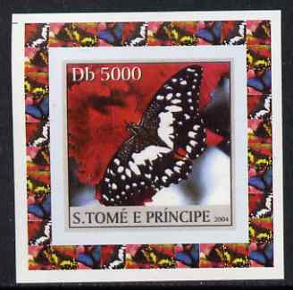 St Thomas & Prince Islands 2004 Butterflies #2 individual imperf deluxe sheet unmounted mint. Note this item is privately produced and is offered purely on its thematic appeal, stamps on , stamps on  stamps on butterflies