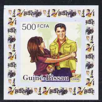 Guinea - Bissau 2006 Elvis Presley #1 - Tied up with a girl individual imperf deluxe sheet unmounted mint. Note this item is privately produced and is offered purely on i..., stamps on personalities, stamps on elvis, stamps on music, stamps on films, stamps on cinema, stamps on movies, stamps on pops, stamps on rock