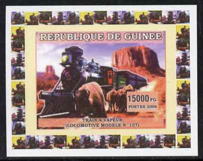 Guinea - Conakry 2006 Steam Trains - Modele No. 107 individual imperf deluxe sheet unmounted mint. Note this item is privately produced and is offered purely on its thematic appeal, stamps on railways