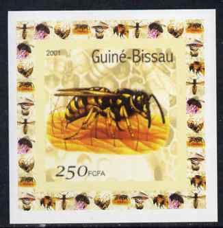 Guinea - Bissau 2001 Bees #2 individual imperf deluxe sheet unmounted mint. Note this item is privately produced and is offered purely on its thematic appeal, stamps on , stamps on  stamps on bees, stamps on  stamps on honey, stamps on  stamps on insects