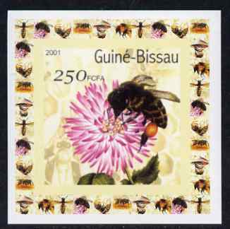 Guinea - Bissau 2001 Bees #4 individual imperf deluxe sheet unmounted mint. Note this item is privately produced and is offered purely on its thematic appeal, stamps on , stamps on  stamps on bees, stamps on  stamps on honey, stamps on  stamps on insects