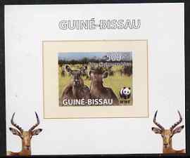 Guinea - Bissau 2008 WWF - Defassa Waterbuck #3 individual imperf deluxe sheet unmounted mint. Note this item is privately produced and is offered purely on its thematic ..., stamps on animals, stamps on  wwf , stamps on antelope, stamps on bovine