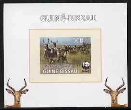 Guinea - Bissau 2008 WWF - Defassa Waterbuck #4 individual imperf deluxe sheet unmounted mint. Note this item is privately produced and is offered purely on its thematic appeal, stamps on animals, stamps on  wwf , stamps on antelope, stamps on bovine