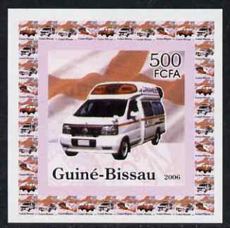 Guinea - Bissau 2006 Red Cross & Emergency Services #3 - Ambulance individual imperf deluxe sheet unmounted mint. Note this item is privately produced and is offered purely on its thematic appeal, stamps on , stamps on  stamps on red cross, stamps on  stamps on rescue, stamps on  stamps on ambulances, stamps on  stamps on flags