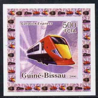 Guinea - Bissau 2006 Famous Trains #1 - Gatwick Express individual imperf deluxe sheet unmounted mint. Note this item is privately produced and is offered purely on its thematic appeal, stamps on railways