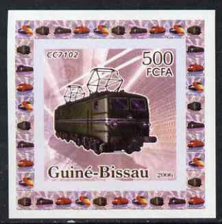 Guinea - Bissau 2006 Famous Trains #3 - CC7102 individual imperf deluxe sheet unmounted mint. Note this item is privately produced and is offered purely on its thematic a..., stamps on railways