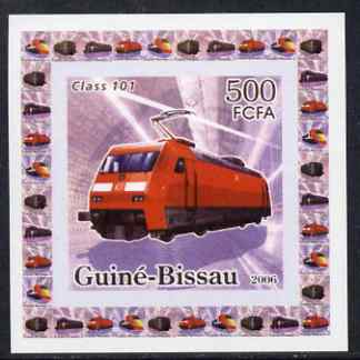 Guinea - Bissau 2006 Famous Trains #4 - Class 101 individual imperf deluxe sheet unmounted mint. Note this item is privately produced and is offered purely on its themati..., stamps on railways