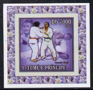 St Thomas & Prince Islands 2006 Olympic Gold Medalists #3 - Susuki  Keiji (Judo) individual imperf deluxe sheet unmounted mint. Note this item is privately produced and i..., stamps on sport, stamps on olympics, stamps on personalities, stamps on judo, stamps on martial arts