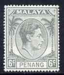 Malaya - Penang 1949-52 KG6 6c grey unmounted mint, SG8, stamps on , stamps on  kg6 , stamps on 