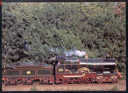 Postcard produced in 1980's in full colour showing GWR Dean City Class 4-4-0 City of Truro, unused and pristine, stamps on railways