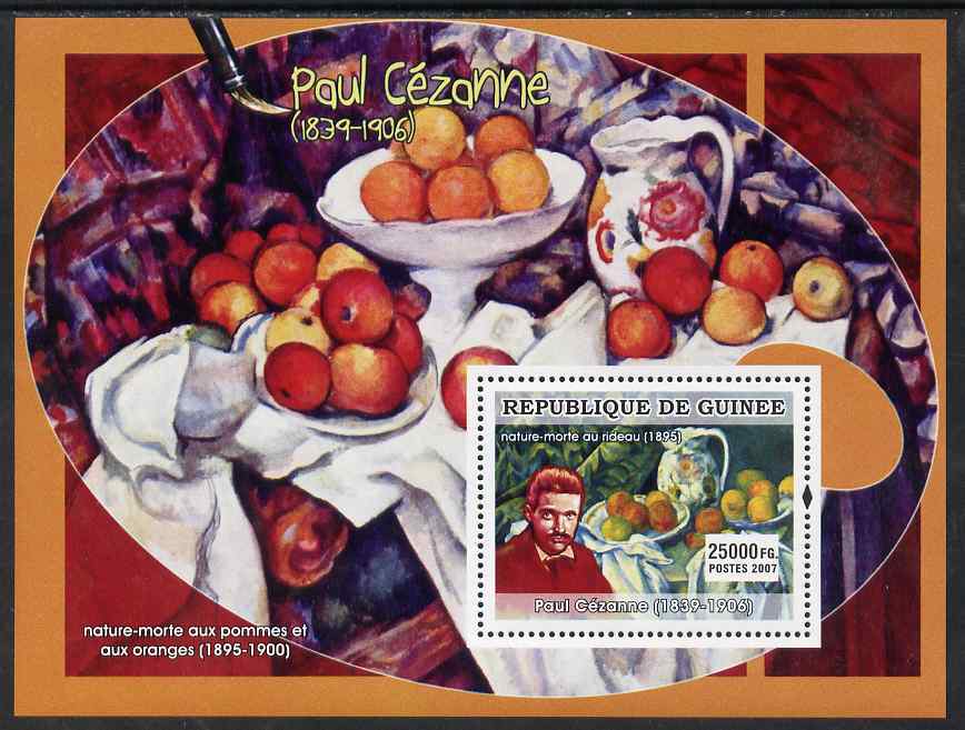 Guinea - Conakry 2007 French Impressionists #2 (Paul Cezanne) perf souvenir sheet unmounted mint, stamps on , stamps on  stamps on arts, stamps on  stamps on personalities, stamps on  stamps on cezanne, stamps on  stamps on 