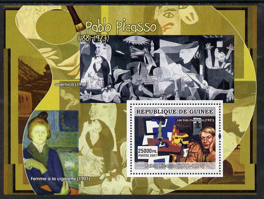 Guinea - Conakry 2007 Spanish Painters (Pablo Picasso) perf souvenir sheet unmounted mint, stamps on , stamps on  stamps on arts, stamps on  stamps on personalities, stamps on  stamps on picasso, stamps on  stamps on 