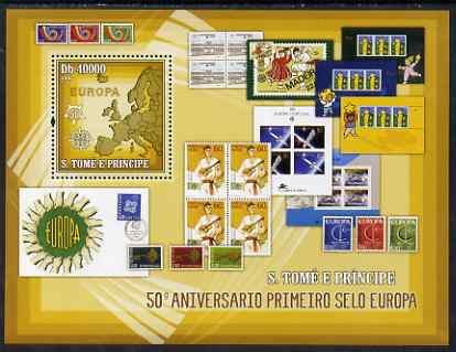 St Thomas & Prince Islands 2006 50th Anniversary of First Europa Stamp perf souvenir sheet unmounted mint, Mi BL 538, stamps on , stamps on  stamps on stamp centenary, stamps on  stamps on europa, stamps on  stamps on stamponstamp