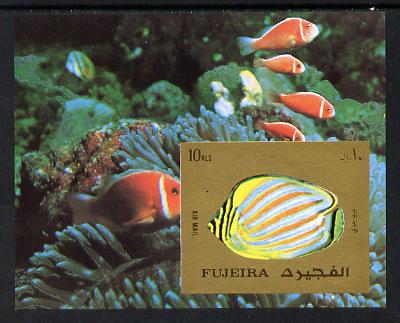 Fujeira 1972 Fish imperf m/sheet unmounted mint (Mi BL 141B), stamps on fish     marine-life