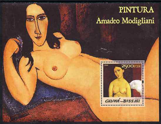 Guinea - Bissau 2005 Paintings by Modigliani perf s/sheet unmounted mint Mi BL 505, stamps on , stamps on  stamps on personalities, stamps on  stamps on arts, stamps on  stamps on modigliani, stamps on  stamps on nudes