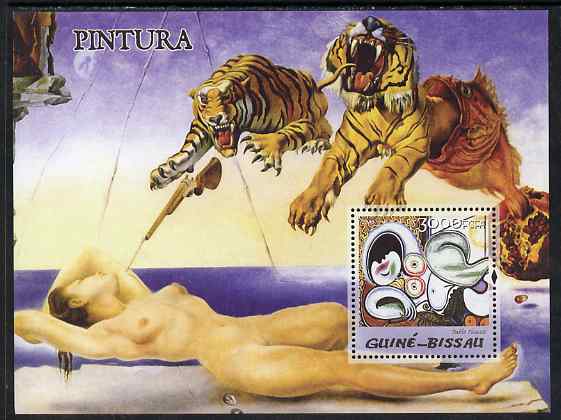 Guinea - Bissau 2005 Paintings by Spanish Artists perf s/sheet unmounted mint Mi BL 509, stamps on personalities, stamps on arts, stamps on nudes, stamps on picasso, stamps on tigers, stamps on cats