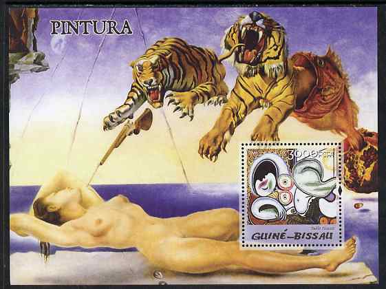 Guinea - Bissau 2005 Paintings by Spanish Artists perf s/sheet unmounted mint Mi BL 509, stamps on , stamps on  stamps on personalities, stamps on  stamps on arts, stamps on  stamps on nudes, stamps on  stamps on picasso, stamps on  stamps on tigers, stamps on  stamps on cats