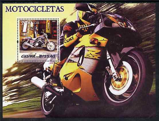 Guinea - Bissau 2005 Motorcycles perf s/sheet unmounted mint Mi BL 514, stamps on transport, stamps on motorbikes
