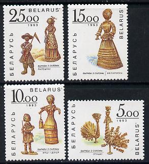 Belarus 1993 Corn Dollies set of 4, SG 34-37 unmounted mint*, stamps on , stamps on  stamps on agriculture, stamps on dolls, stamps on artefacts    crafts