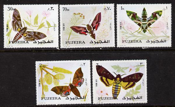 Fujeira 1972 Butterflies set of 5 unmounted mint (Mi 1326-30A) , stamps on , stamps on  stamps on butterflies