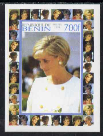 Benin 1998 Princess Diana Memoriam #9 - 700f individual imperf deluxe sheet unmounted mint. Note this item is privately produced and is offered purely on its thematic appeal, stamps on diana, stamps on royalty