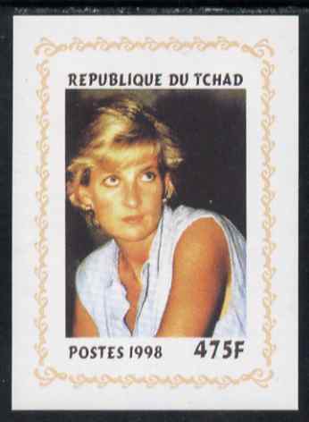 Chad 1998 Princess Diana Memoriam #5 - 475f individual imperf deluxe sheet unmounted mint. Note this item is privately produced and is offered purely on its thematic appe..., stamps on diana, stamps on royalty