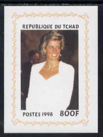 Chad 1998 Princess Diana Memoriam #7 - 800f individual imperf deluxe sheet unmounted mint. Note this item is privately produced and is offered purely on its thematic appeal. ., stamps on , stamps on  stamps on diana, stamps on  stamps on royalty