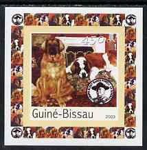 Guinea - Bissau 2003 Dogs #1 individual imperf deluxe sheet featuring Baden Powell, unmounted mint. Note this item is privately produced and is offered purely on its them..., stamps on dogs, stamps on scouts