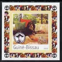 Guinea - Bissau 2003 Dogs #3 individual imperf deluxe sheet featuring Baden Powell, unmounted mint. Note this item is privately produced and is offered purely on its them..., stamps on dogs, stamps on scouts