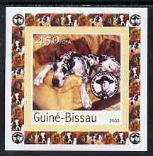 Guinea - Bissau 2003 Dogs #4 individual imperf deluxe sheet featuring Baden Powell, unmounted mint. Note this item is privately produced and is offered purely on its thematic appeal, stamps on dogs, stamps on scouts