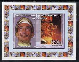 Congo 2006 Salvador Dali #2 individual imperf deluxe sheet, unmounted mint. Note this item is privately produced and is offered purely on its thematic appeal, stamps on , stamps on  stamps on personalities, stamps on  stamps on arts, stamps on  stamps on dali