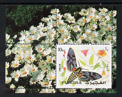 Fujeira 1972 Butterflies m/sheet unmounted mint, Mi BL 134A , stamps on butterflies