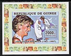 Guinea - Conakry 2006 Princess Diana imperf individual deluxe sheet #1 - with Mother Teresa unmounted mint. Note this item is privately produced and is offered purely on its thematic appeal, stamps on , stamps on  stamps on personalities, stamps on  stamps on diana, stamps on  stamps on royalty, stamps on  stamps on teresa