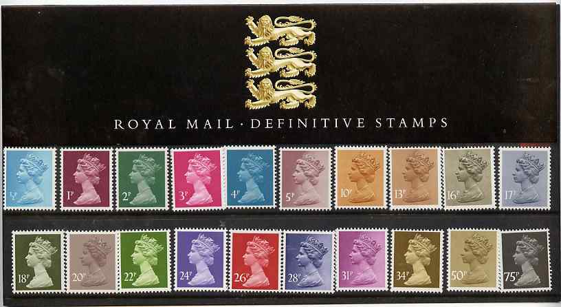 Great Britain 1971 Machin definitives Presentation Pack No.5 (20 values to 75p) complete and fine, stamps on 