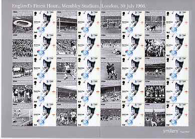 Great Britain 2006 Football World Cup Championship Post Office Label Sheet SG LS31 unmounted mint, stamps on football