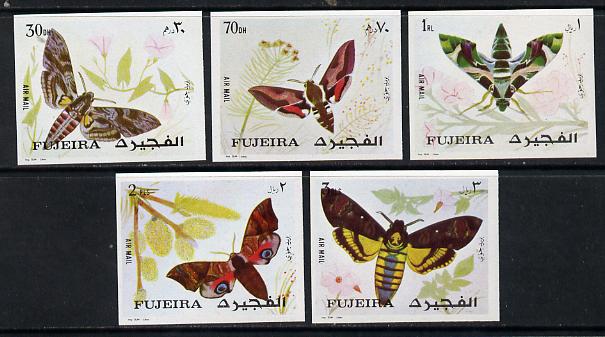 Fujeira 1972 Butterflies imperf set of 5 unmounted mint, Mi 1326-30B*, stamps on butterflies