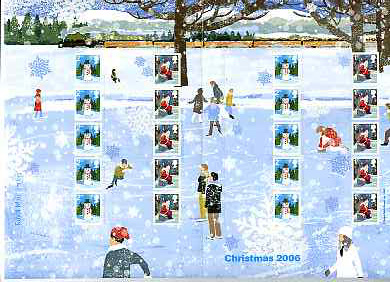 Great Britain 2006 Christmas self adhesive Post Office Label Sheet SG LS34, stamps on christmas, stamps on self adhesive