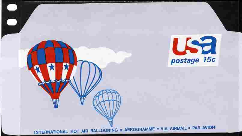 Aerogramme - United States 1970? Ballooning 15c air-letter sheet folded along fold lines otherwise unused and fine