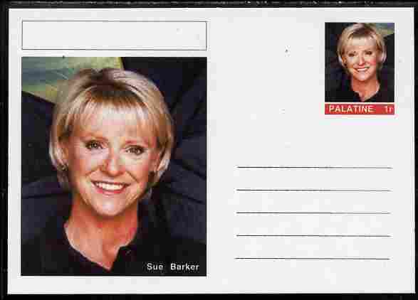 Palatine (Fantasy) Personalities - Sue Barker (tennis) postal stationery card unused and fine, stamps on , stamps on  stamps on personalities, stamps on  stamps on sport, stamps on  stamps on tennis