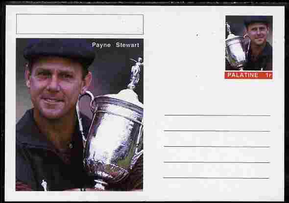 Palatine (Fantasy) Personalities - Payne Stewart (golf) postal stationery card unused and fine, stamps on personalities, stamps on sport, stamps on golf