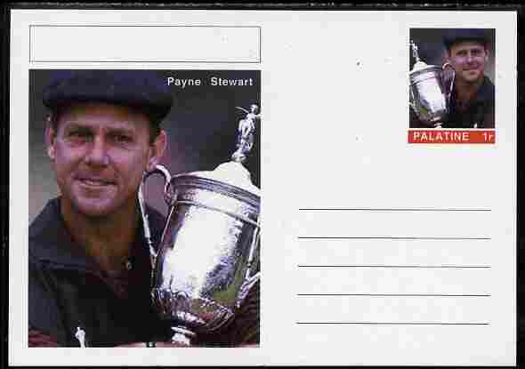 Palatine (Fantasy) Personalities - Payne Stewart (golf) postal stationery card unused and fine, stamps on , stamps on  stamps on personalities, stamps on  stamps on sport, stamps on  stamps on golf