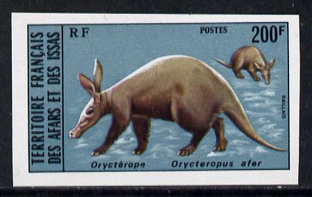 French Afars & Issas 1975 Wild Animals 200f (Aardvarks) imperf from limited printing, as SG 660, stamps on , stamps on  stamps on animals