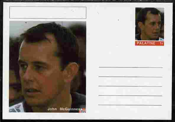 Palatine (Fantasy) Personalities - John McGuinness (motorbikes) postal stationery card unused and fine, stamps on personalities, stamps on sport, stamps on motorbikes